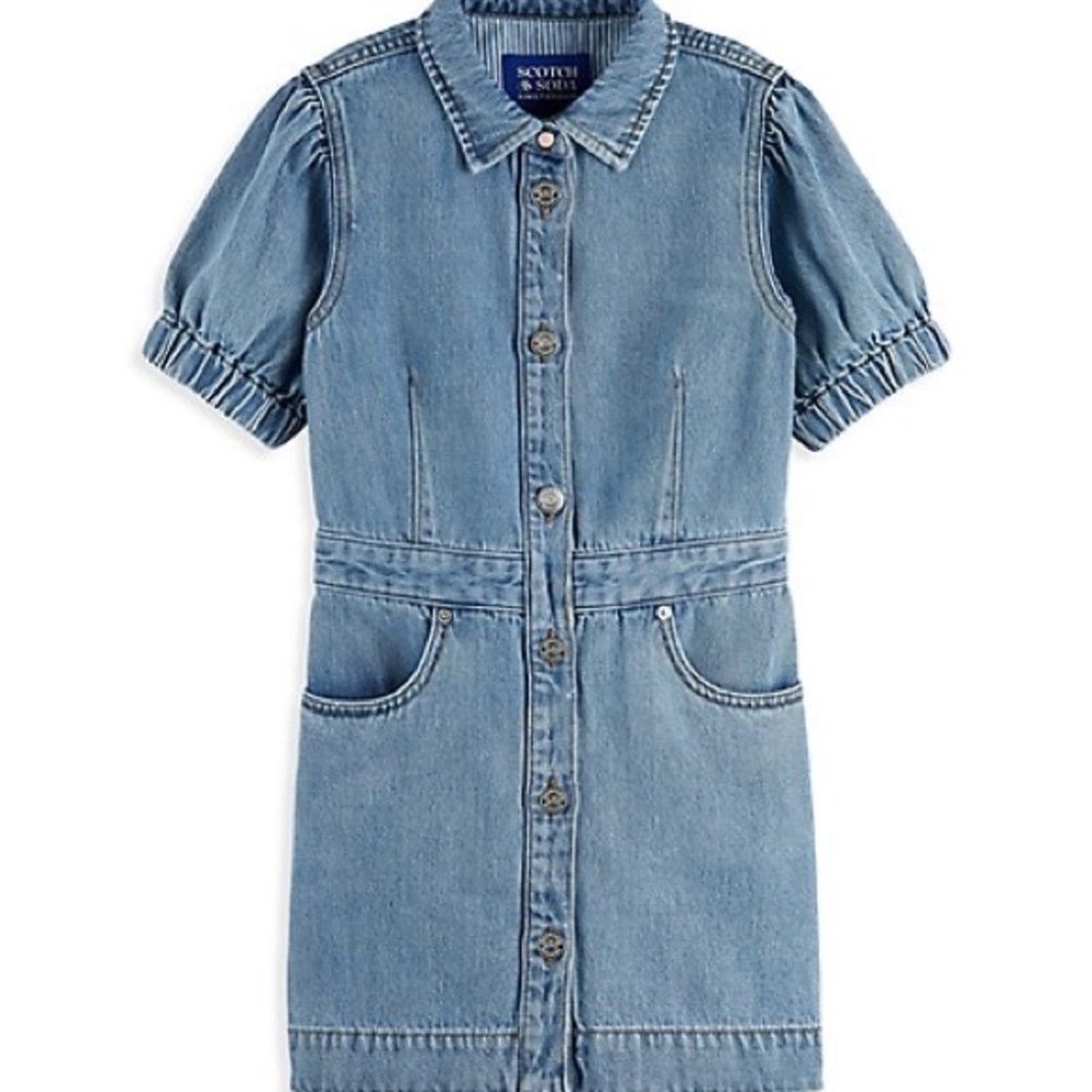 NWOT girls Scotch & Soda denim dress kids 12